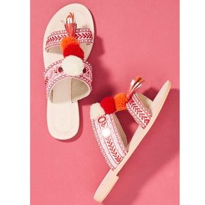 Anthropologie Well-Embellished Slide Sandals